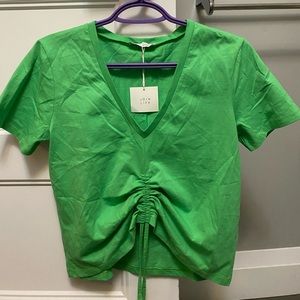 Drawstring v-neck ZARA